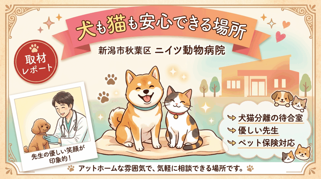 【取材レポート】犬も猫も安心できる場所。新潟市秋葉区「ニイツ動物病院」で感じた、動物への深い愛情